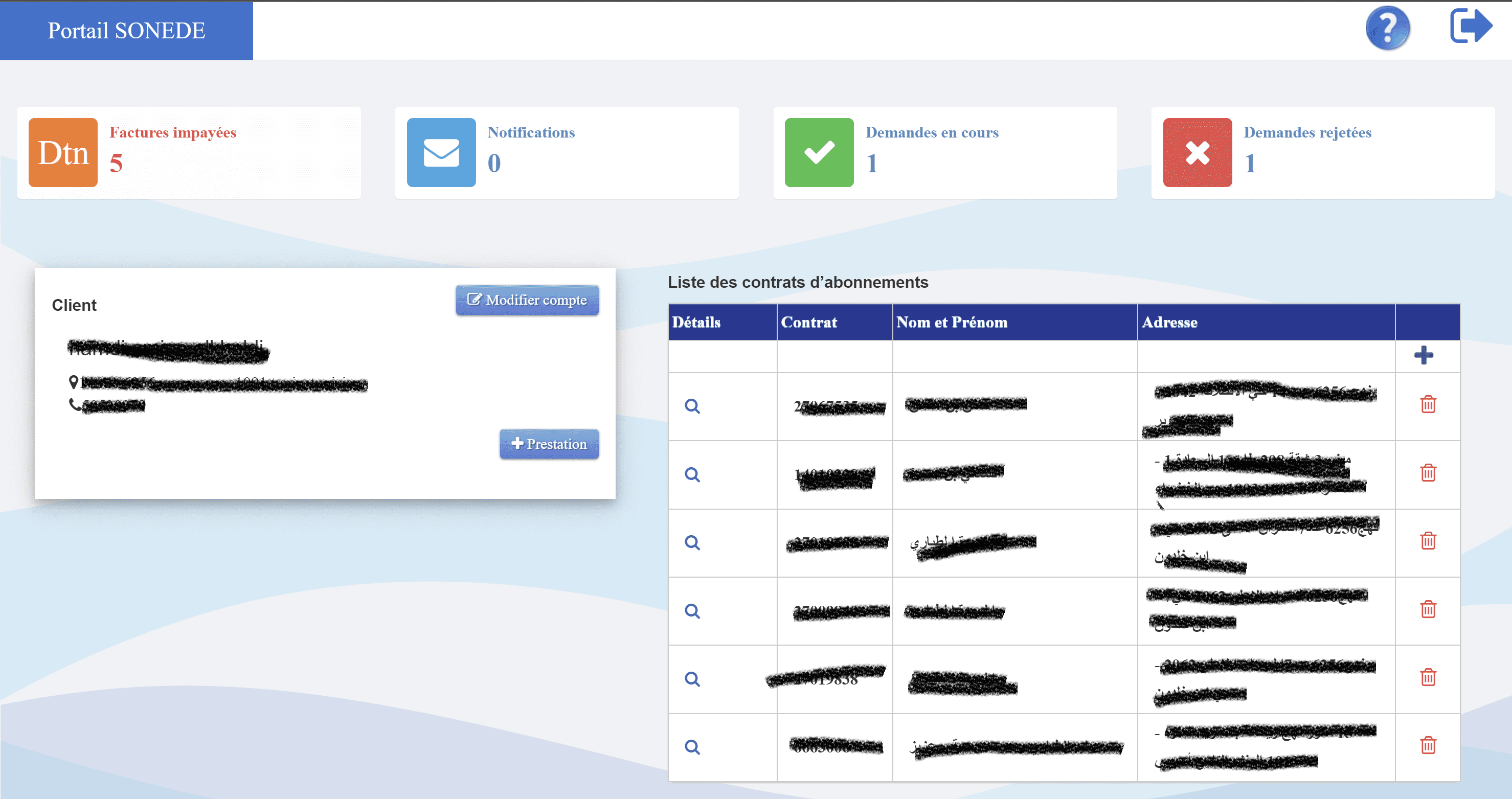 Conception et développement du portail client SONEDE