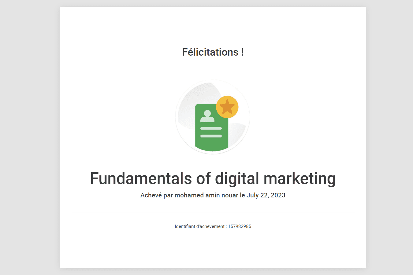certificat