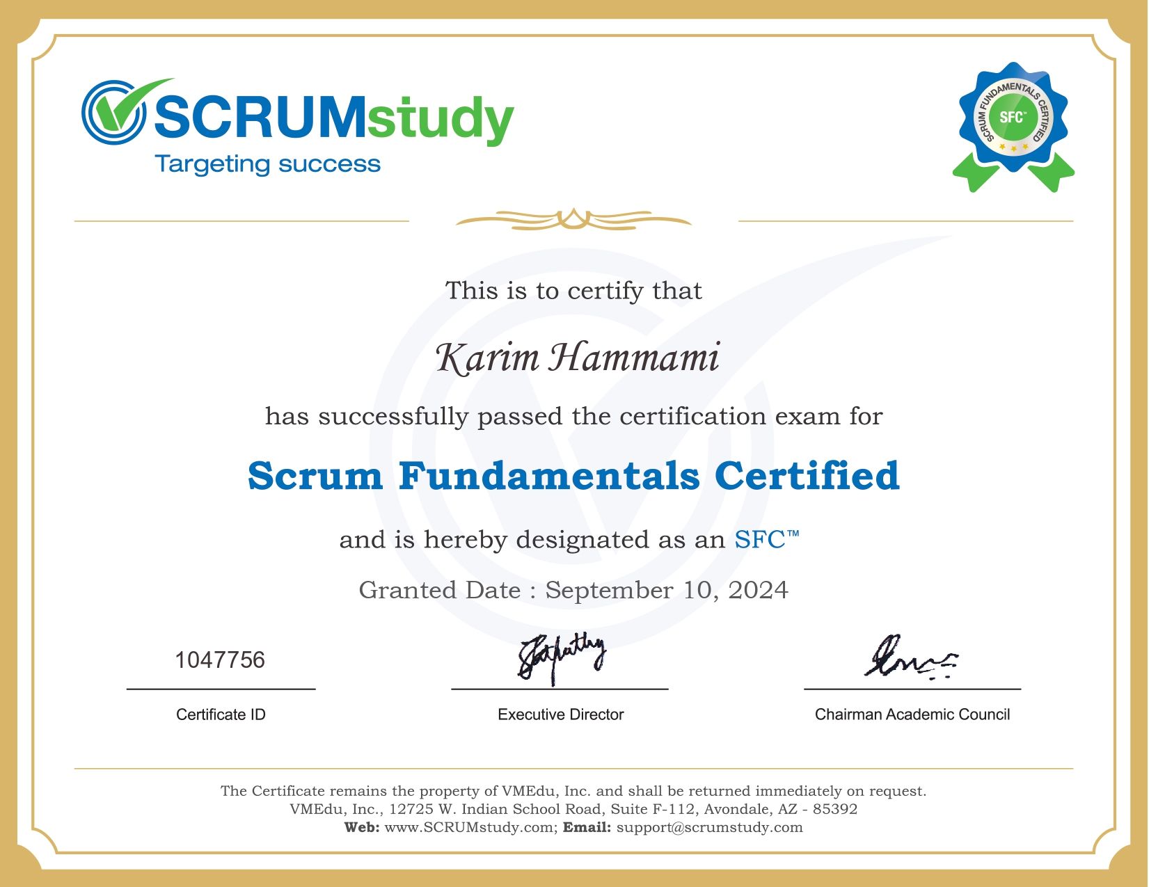 certificat