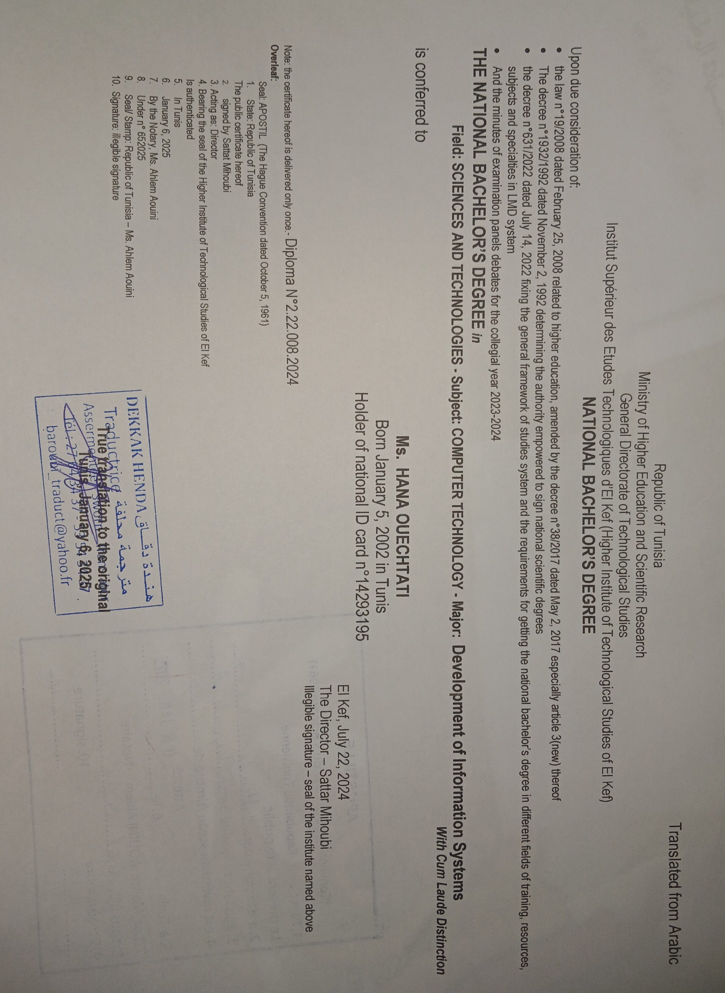 certificat