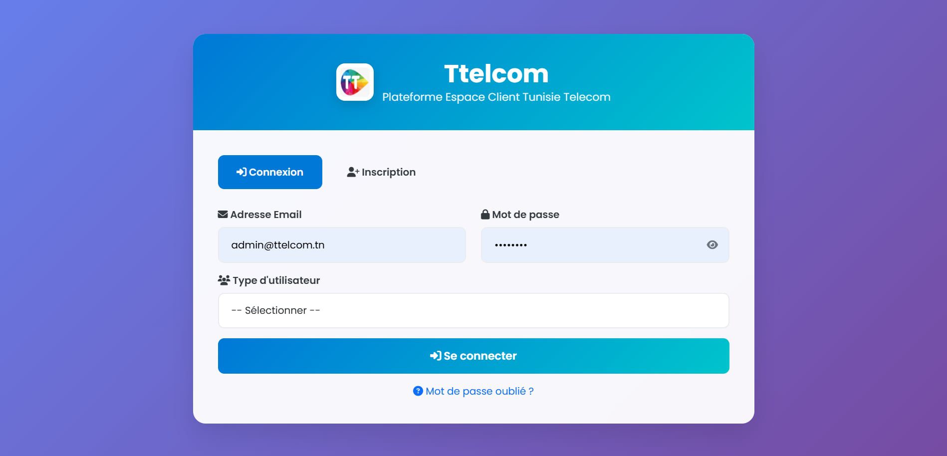 Mon dernier projet de platforme ttelcom
