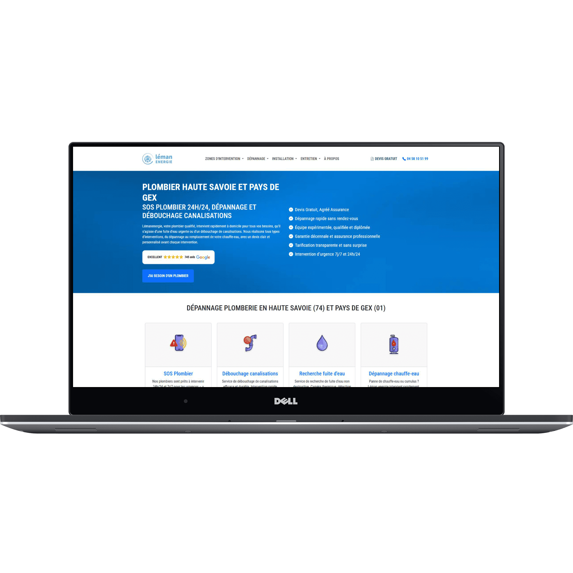 Site Vitrine & SEO Local pour Artisan Plombier (Léman Énergie)
