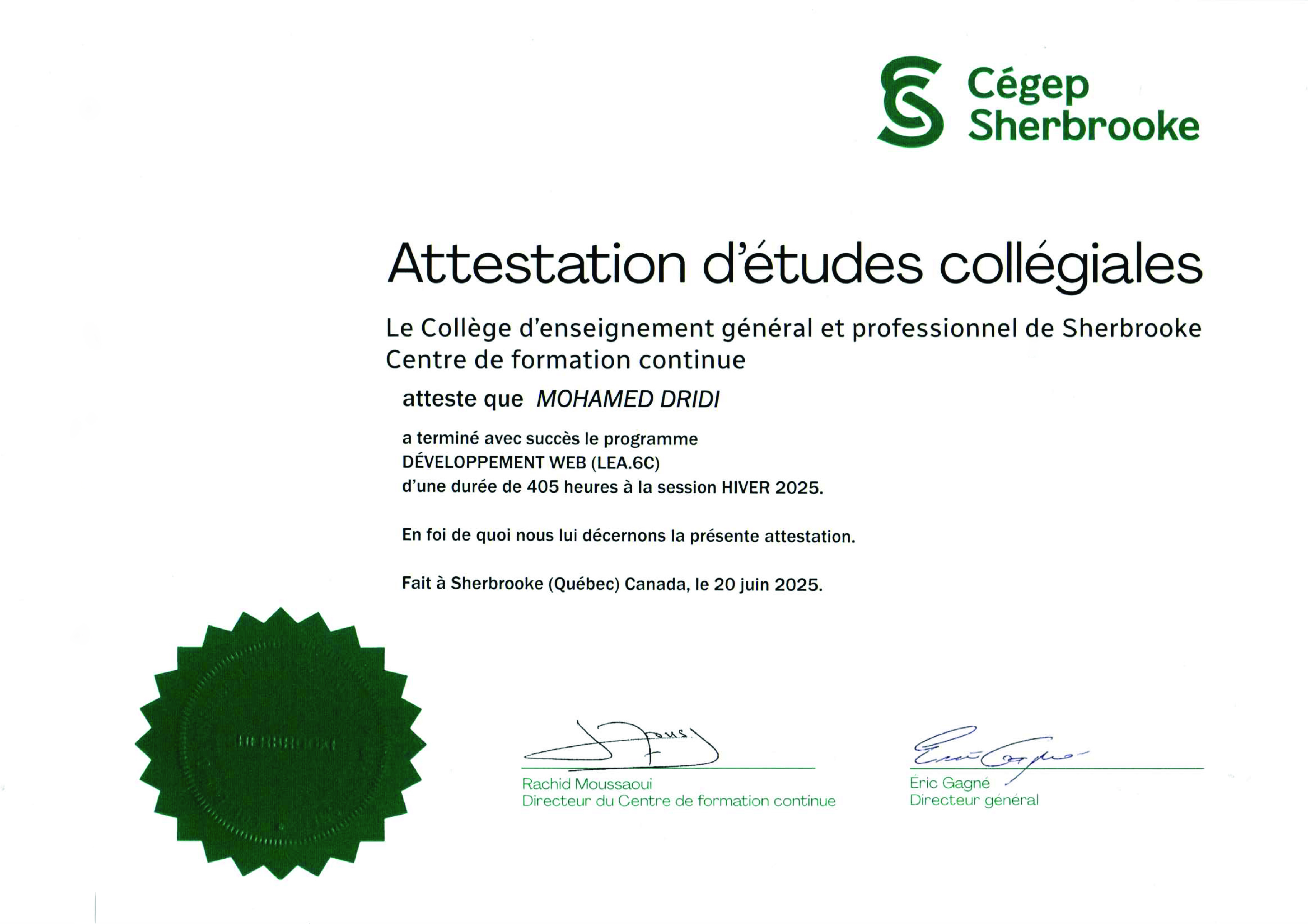 certificat