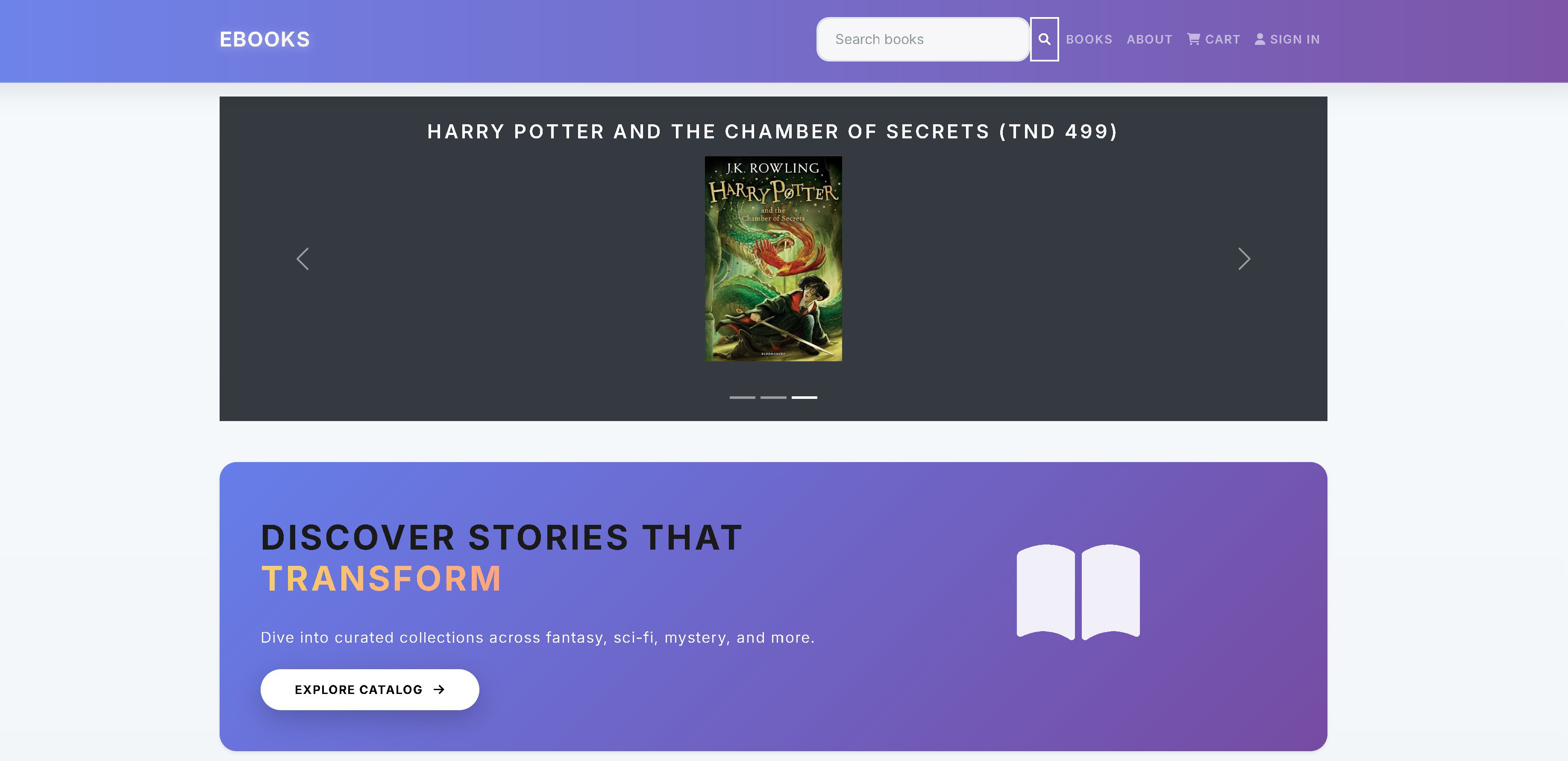 Ebooks – MERN online bookstore